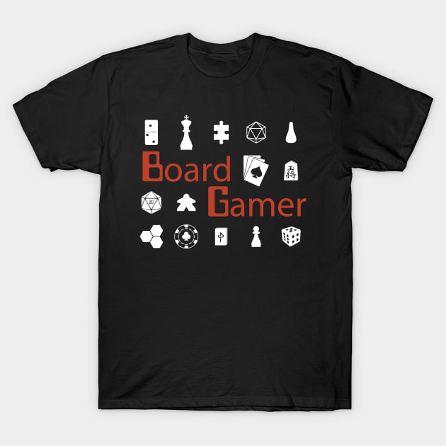 Board Gamer Gaming Elements T-Shirt by Shadowisper